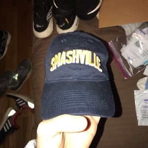 Nashville Predators hat that says “Smashville”